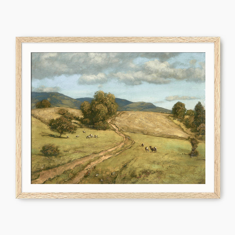 Gilded Meadow Scene Print - Sage and Rose Prints