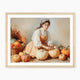Vintage Fall Painting of Girl with Pumpkins - Sage and Rose Prints