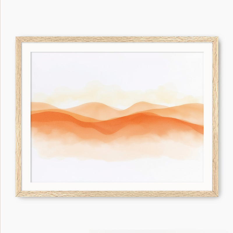 Orange Watercolor Landscape - Sage and Rose Prints