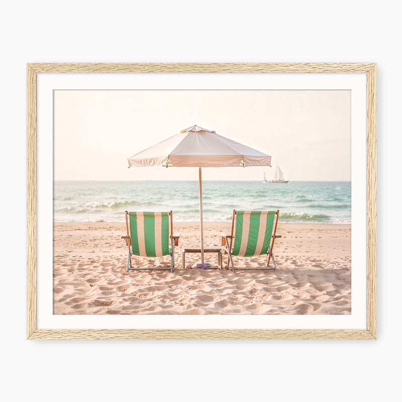 Sepia Beach Chairs - Sage and Rose Prints