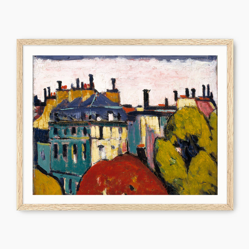 Vibrant French Village Painting - Sage and Rose Prints