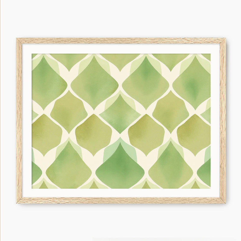 Bright Green Pattern Print - Sage and Rose Prints