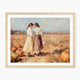 Fall Landscape with Girls in a Field - Sage and Rose Prints