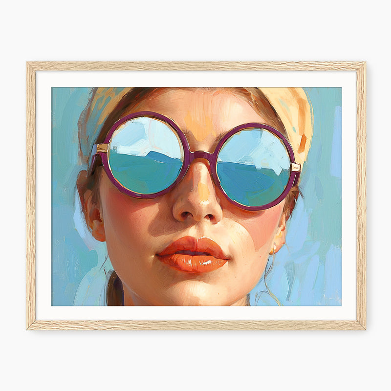 Retro Sunglasses Oil Painting Print - Sage and Rose Prints