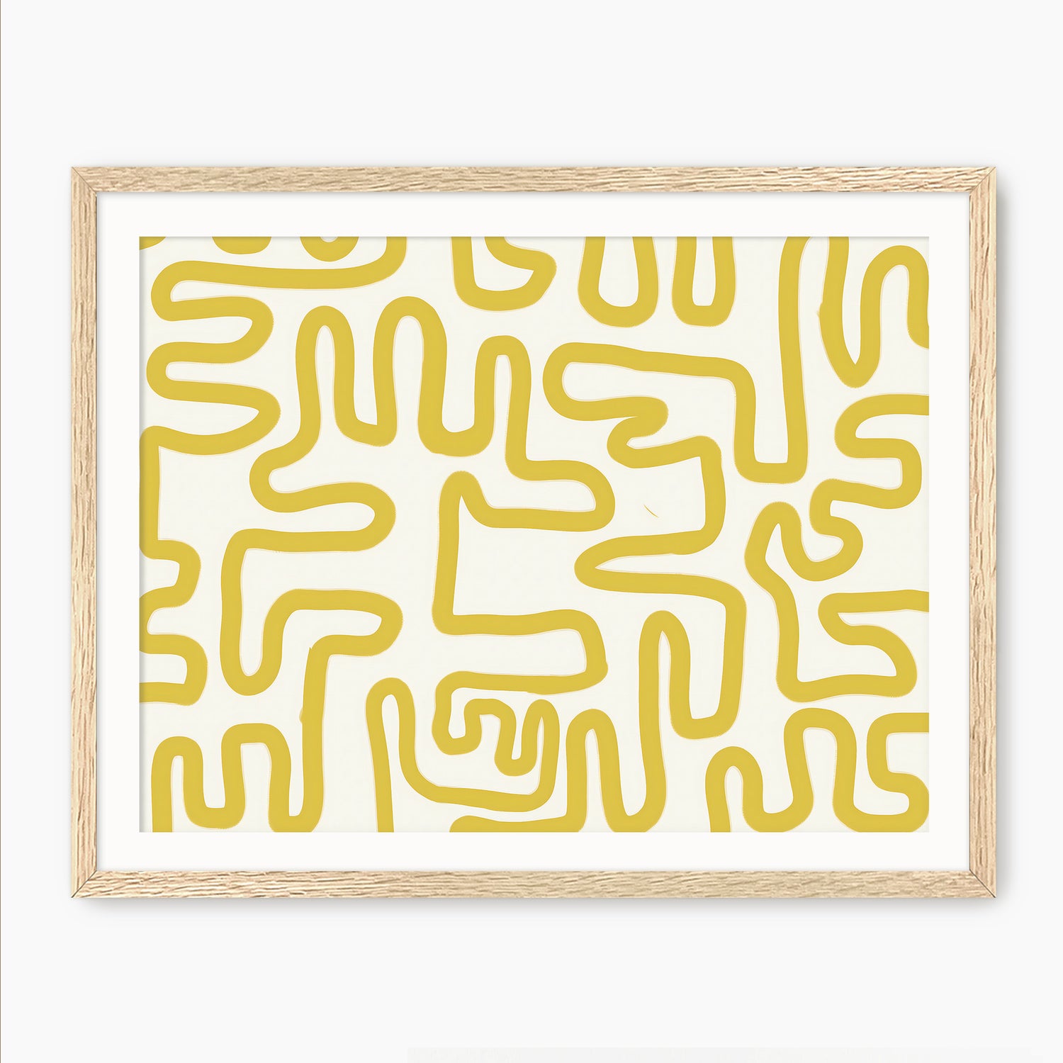 Yellow Organic Maze Print - Sage and Rose Prints