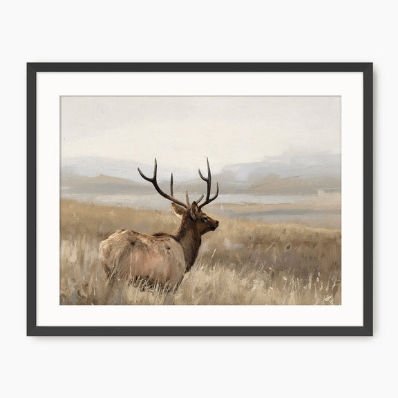 Deer in a Tall Grasses Painting Print - Sage and Rose Prints