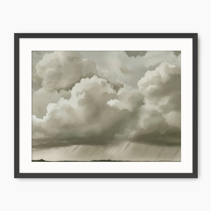 Rain Clouds on the Horizon Watercolor - Sage and Rose Prints