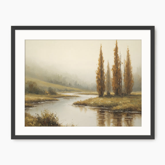 Tall Trees by a Peaceful River - Sage and Rose Prints