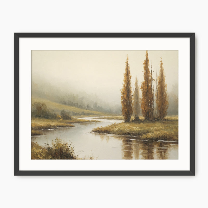 Tall Trees by a Peaceful River - Sage and Rose Prints