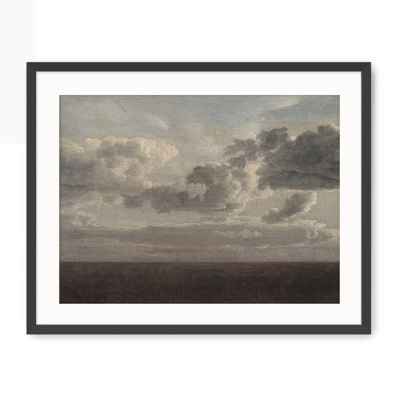 AK-49- Vintage Old Masters Cloudy Sky Landscape - Sage and Rose Prints