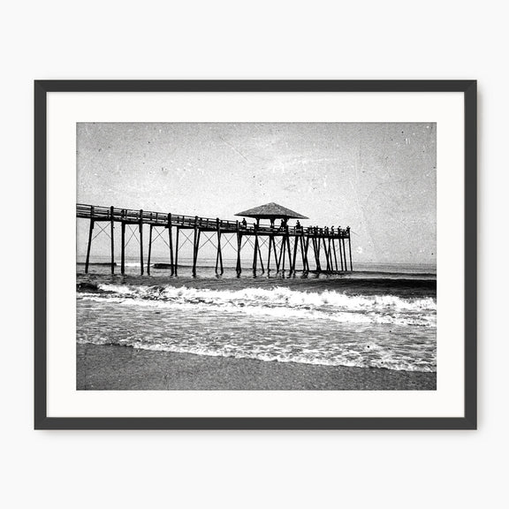 Jacksonville Pier - Black and White Photo - Sage and Rose Prints