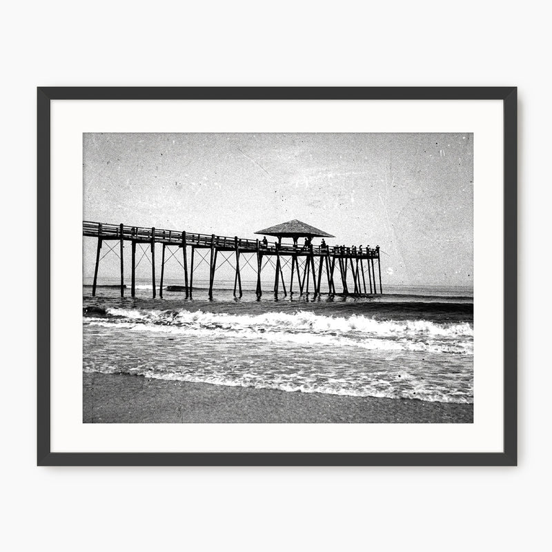 Jacksonville Pier - Black and White Photo - Sage and Rose Prints