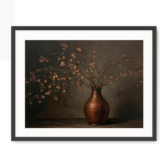 AK-44-Moody Wabi Sabi Copper Vase - Sage and Rose Prints