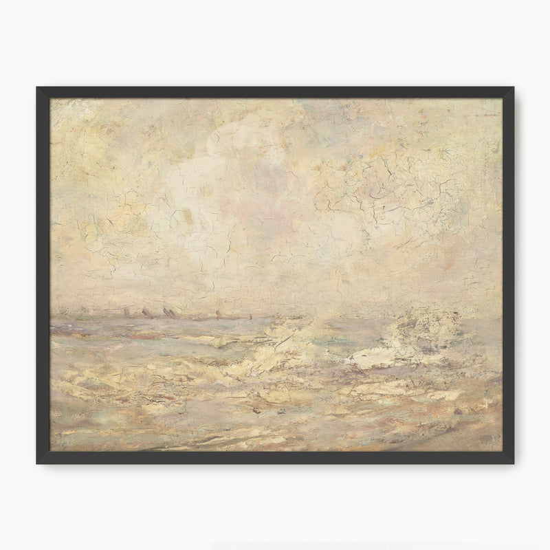 Muted Tan Seascape - Sage and Rose Prints