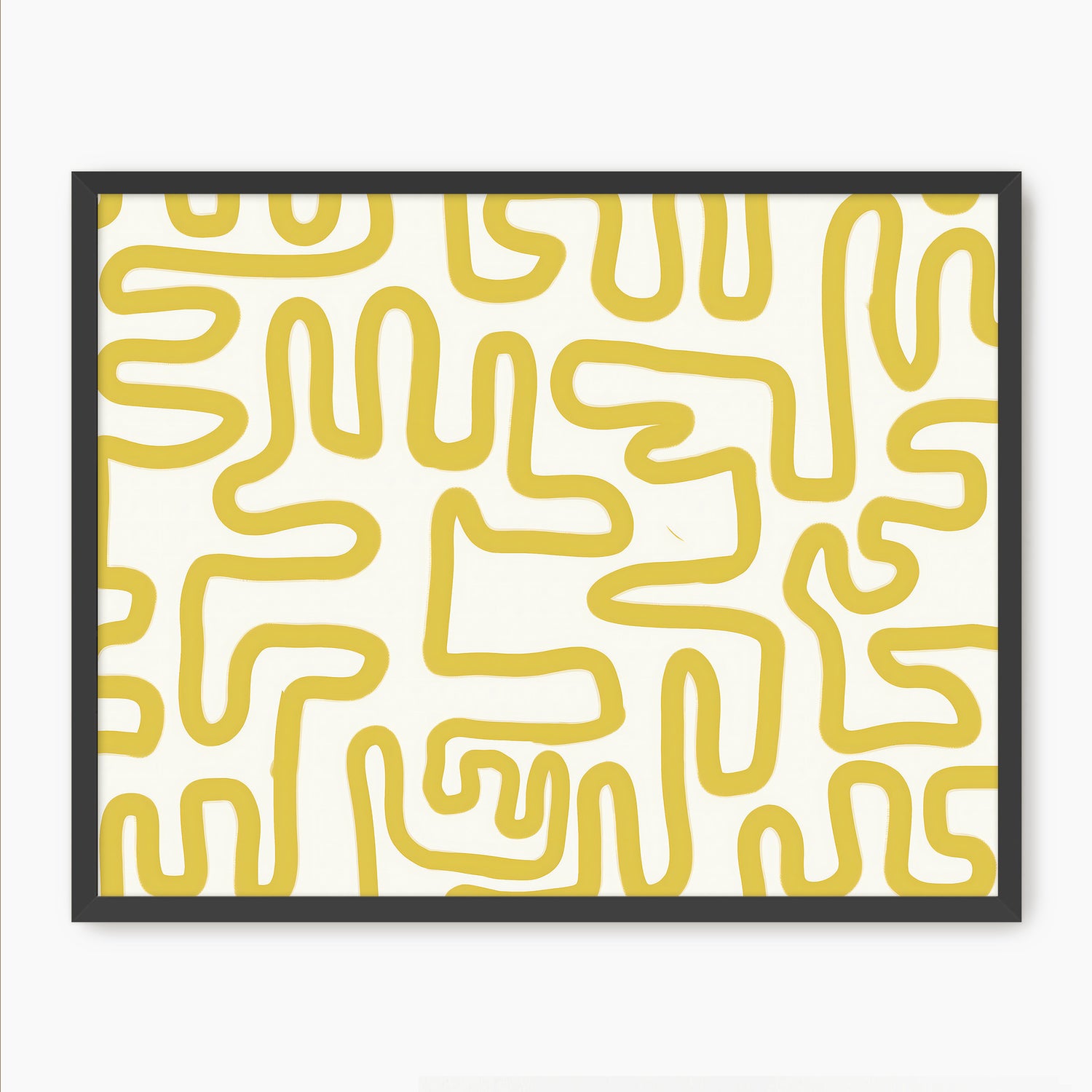Yellow Organic Maze Print - Sage and Rose Prints