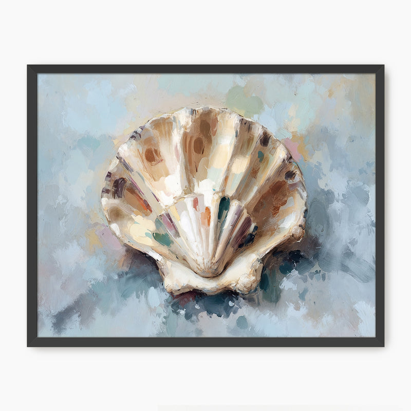 Scallop Seashell Beach Wall Art - Sage and Rose Prints