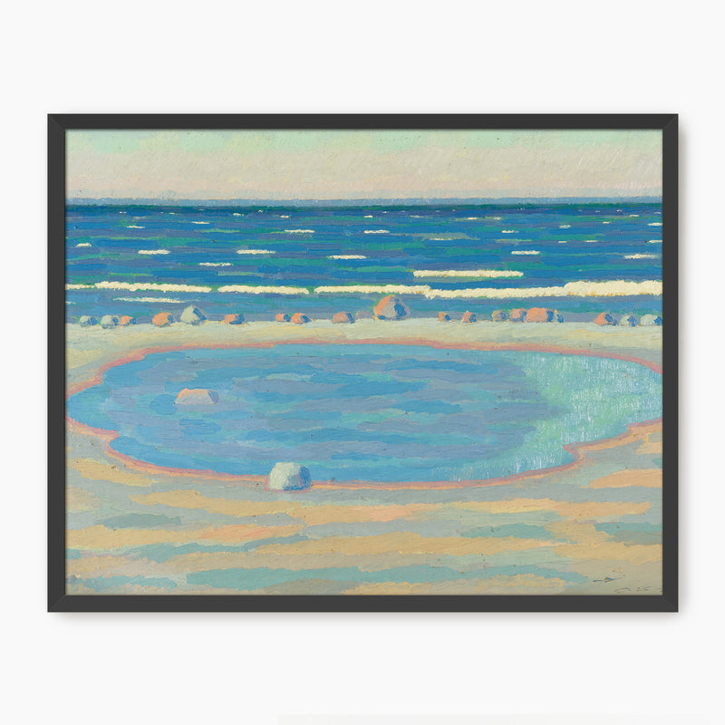 Teal Impressionist Beach Print - Sage and Rose Prints