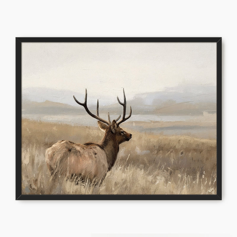 AK-33-Deer in a Field Painting - Sage and Rose Prints