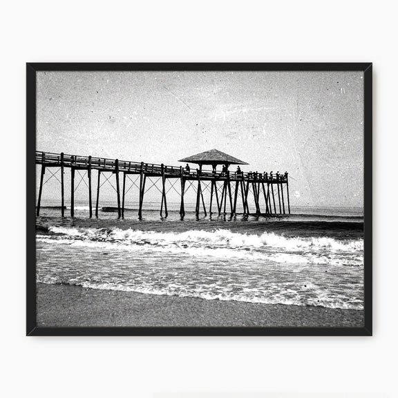 Jacksonville Pier - Black and White Photo - Sage and Rose Prints