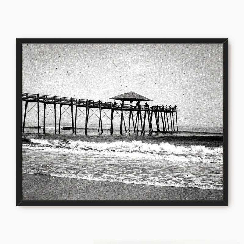 Jacksonville Pier - Black and White Photo - Sage and Rose Prints