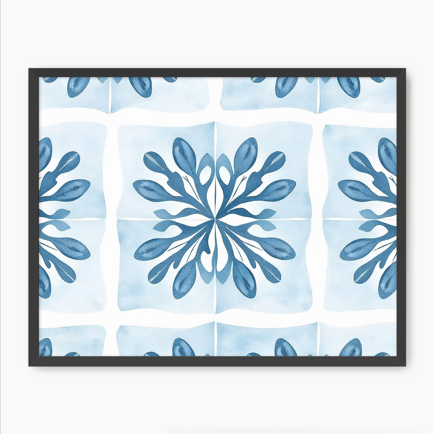 Muted Mediterranean Blue Pattern - Sage and Rose Prints