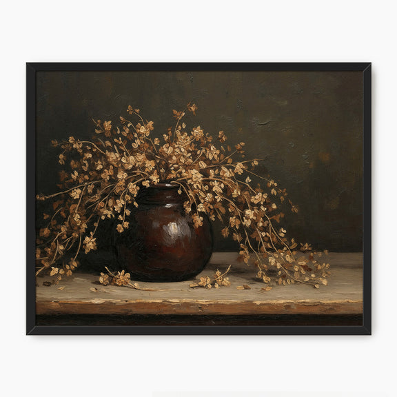 AK-05 - Vintage Vase Still Life with Dried Grass Bouquet - Sage and Rose Prints