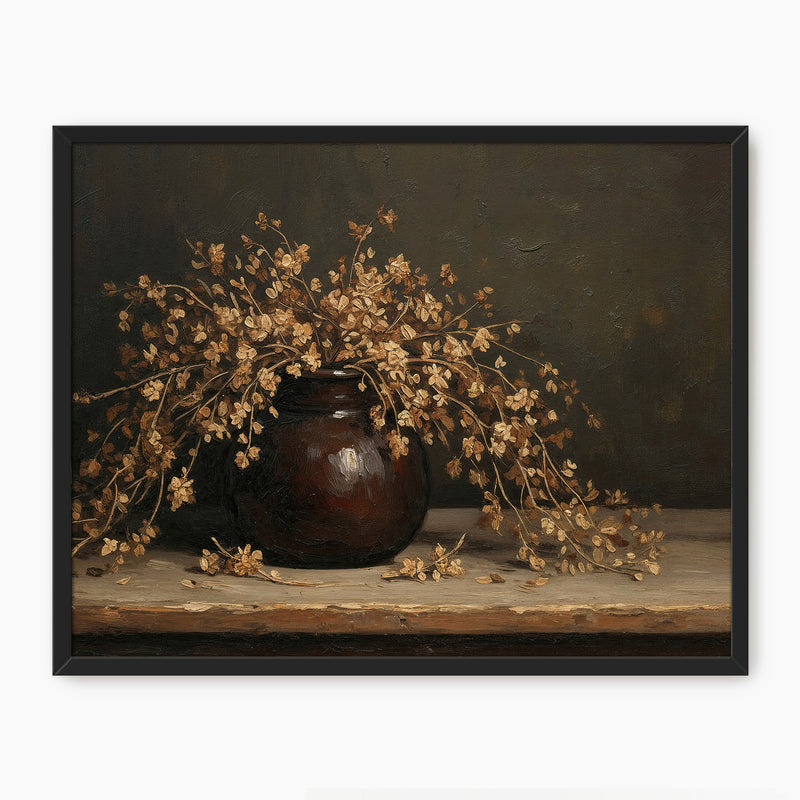 AK-05 - Vintage Vase Still Life with Dried Grass Bouquet - Sage and Rose Prints