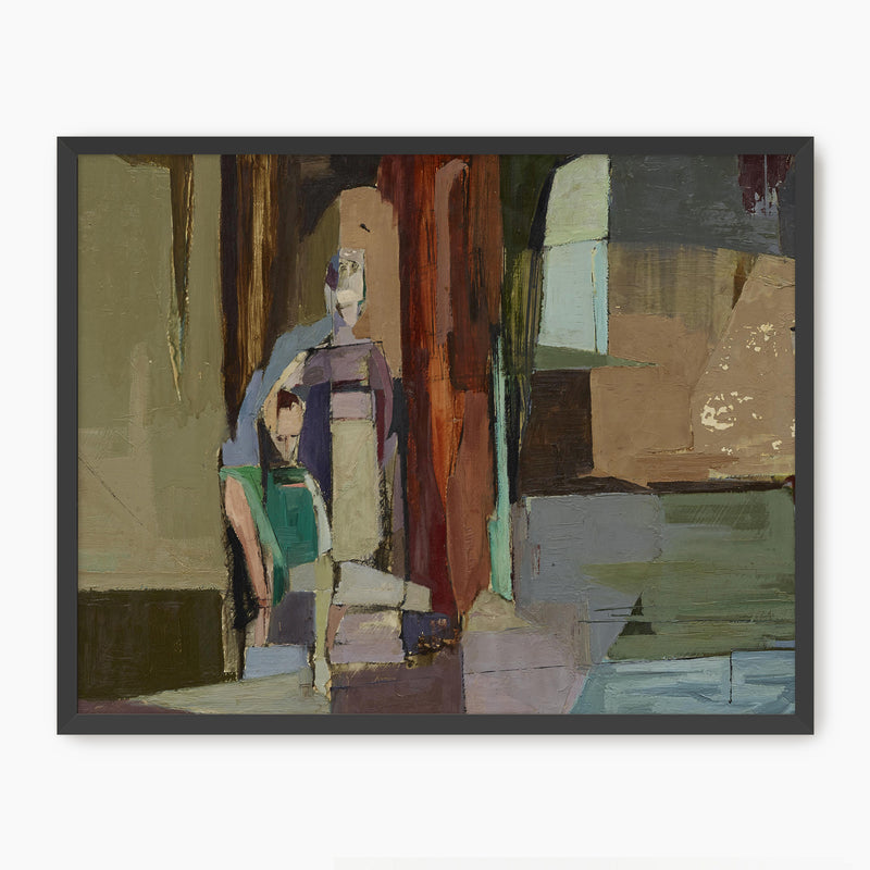 Moody Cubist Portrait - Sage and Rose Prints