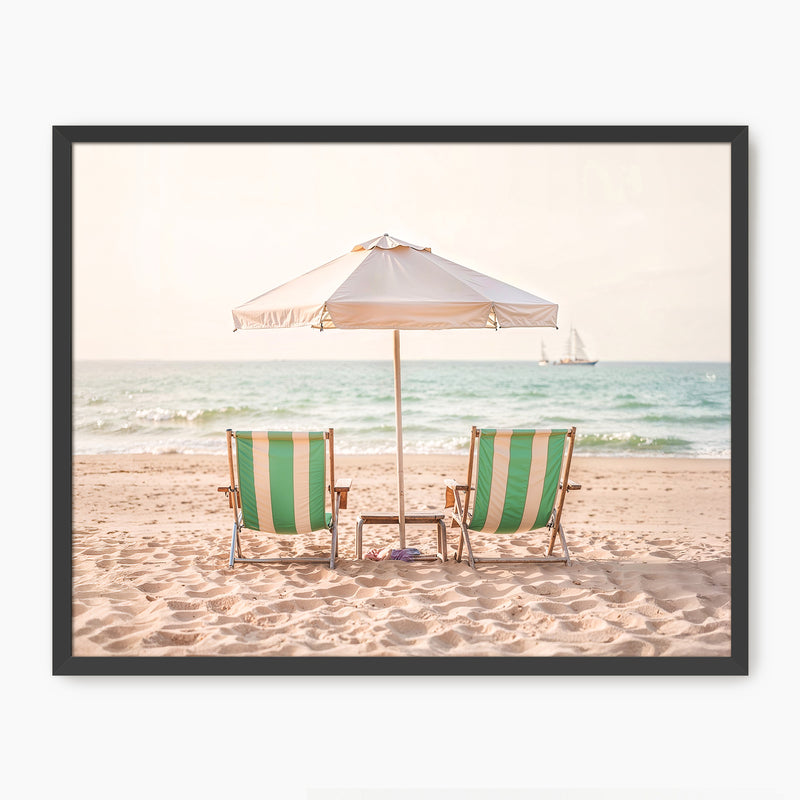 Sepia Beach Chairs - Sage and Rose Prints