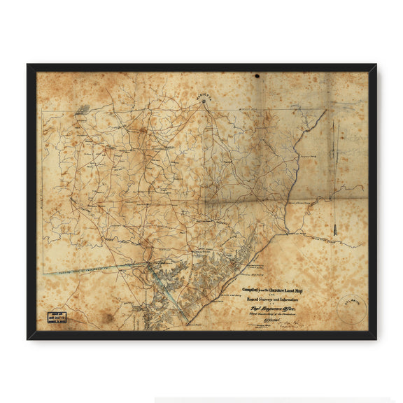 Historic Sepia Map of Cobb County, Georgia - Sage and Rose Prints