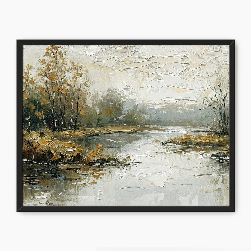43 Moody Impressionist Marsh Painting Print - Sage and Rose Prints