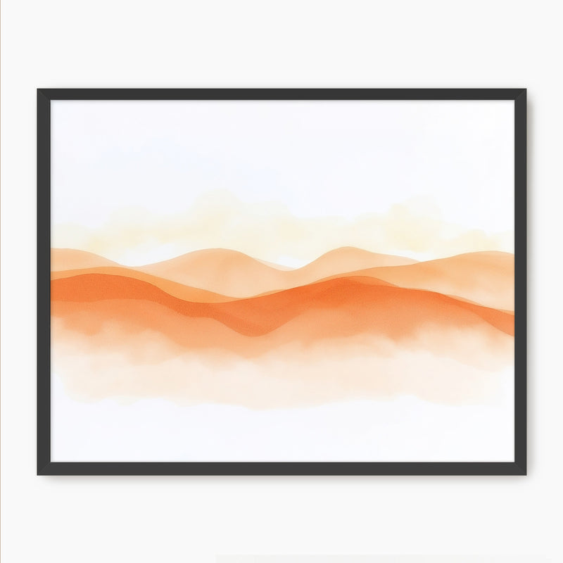 Orange Watercolor Landscape - Sage and Rose Prints