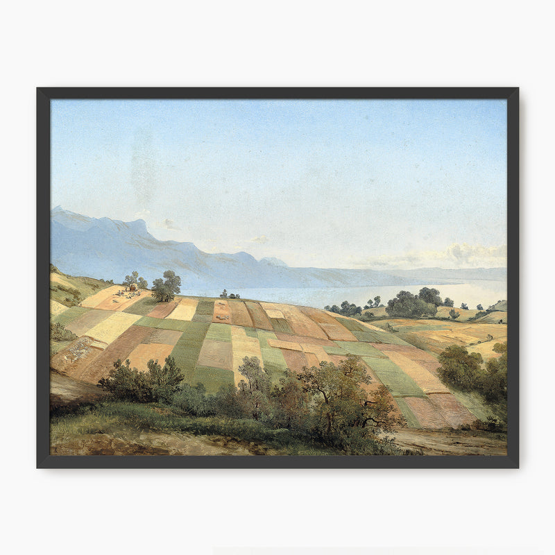 Vintage Farm Landscape - Sage and Rose Prints
