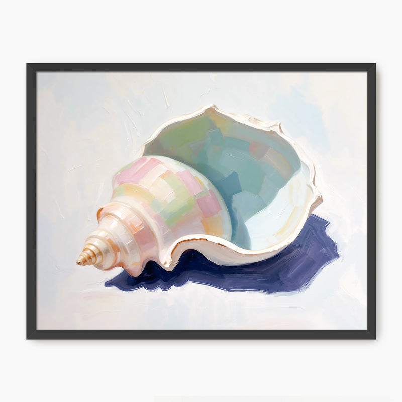 Pastel Conch Shell Painting Print - Sage and Rose Prints