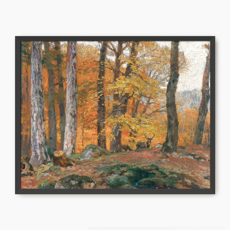 Forest Glade with Deer - Sage and Rose Prints