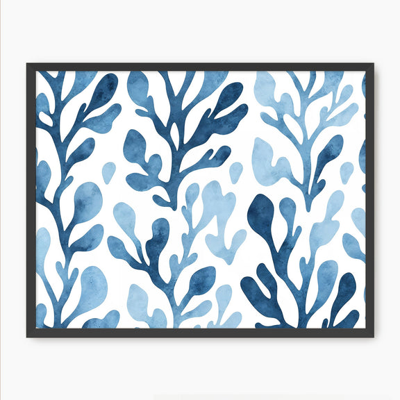 Coastal Blue Seaweed Motif - Sage and Rose Prints