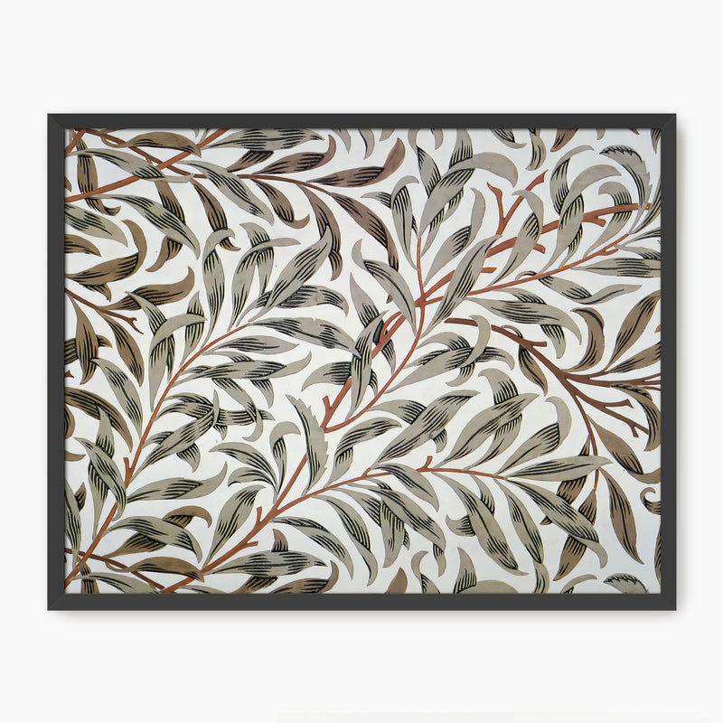 Olive Green Leaves Pattern Print - Sage and Rose Prints