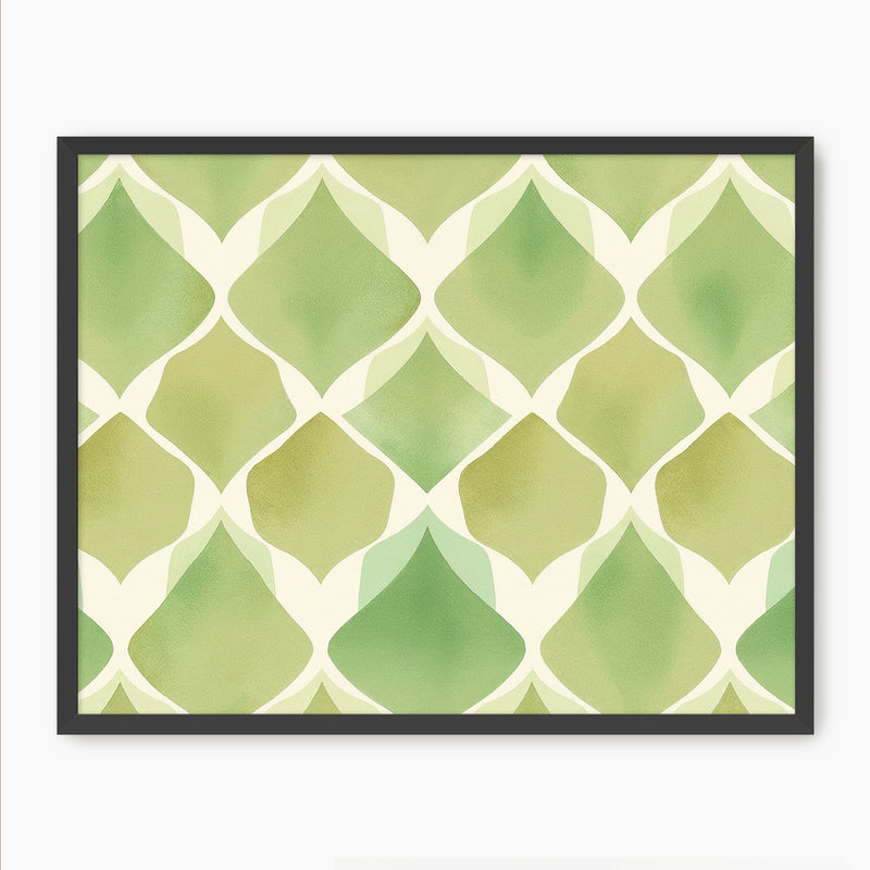 Bright Green Pattern Print - Sage and Rose Prints