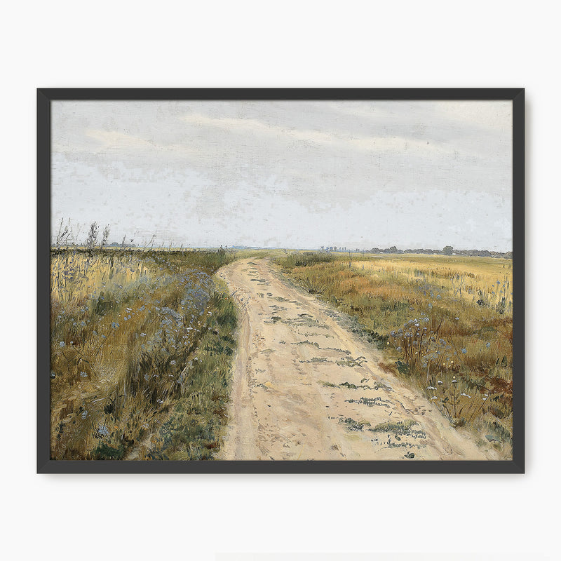 Impressionist Country Road - Sage and Rose Prints