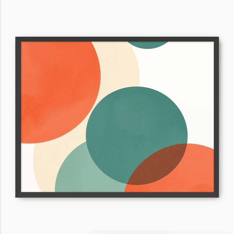 Abstract Circle in Orange and Teal - Sage and Rose Prints