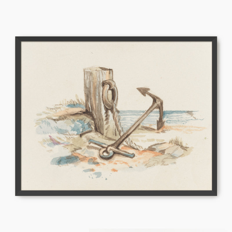 Seaside Anchor Watercolor Print - Sage and Rose Prints