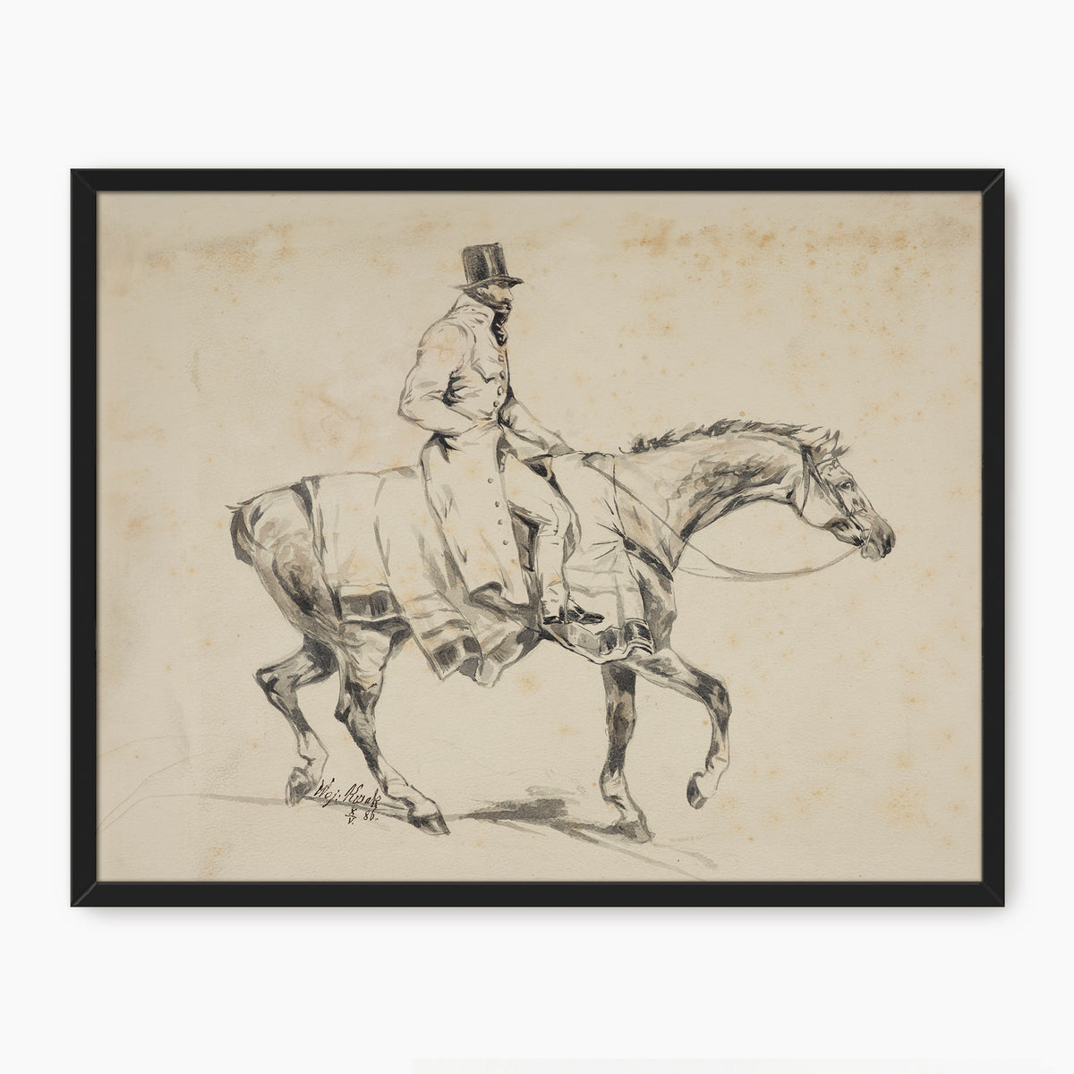 Vintage Horse and Rider Illustration