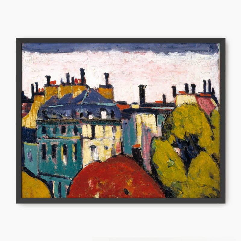 Vibrant French Village Painting - Sage and Rose Prints