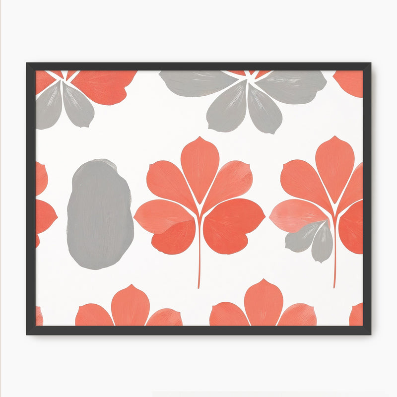 Coral Color Floral Pattern - Sage and Rose Prints