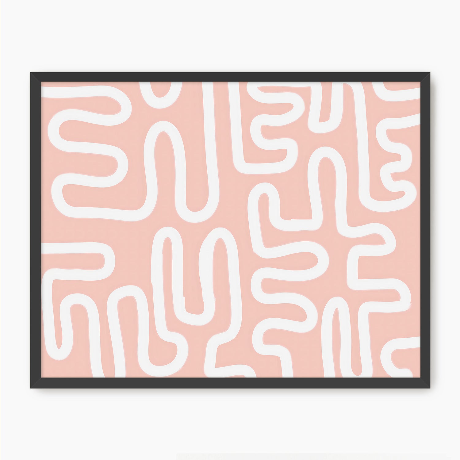 Coral Blush Organic Maze Art - Sage and Rose Prints