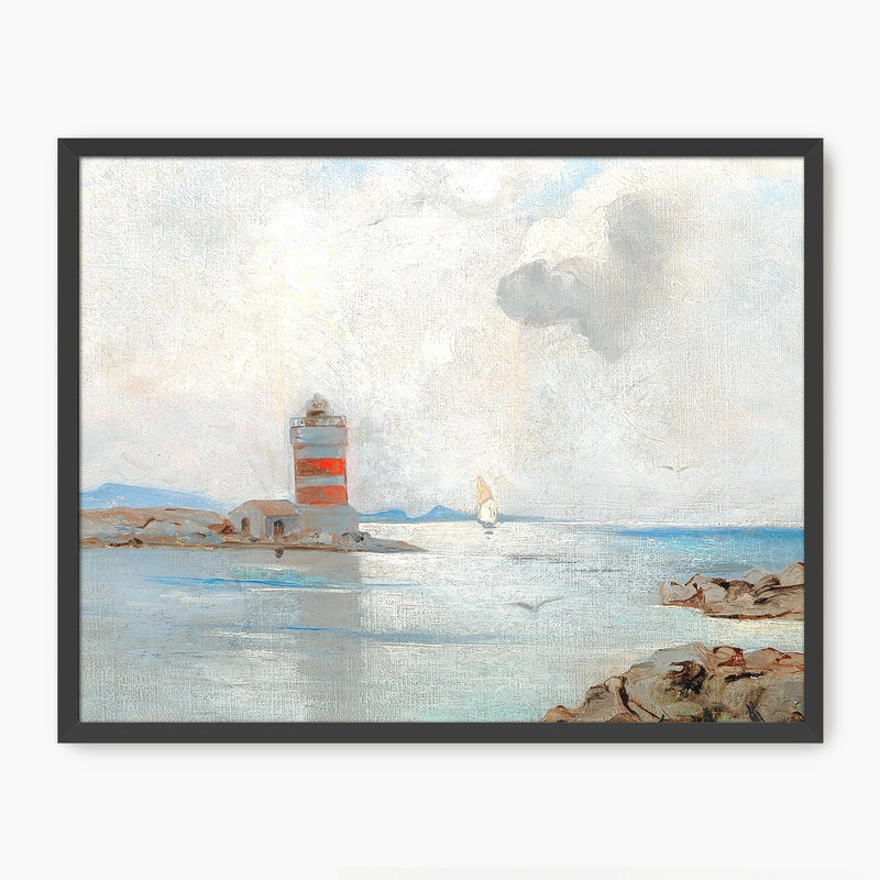 Vintage Lighthouse Watercolor Print - Sage and Rose Prints