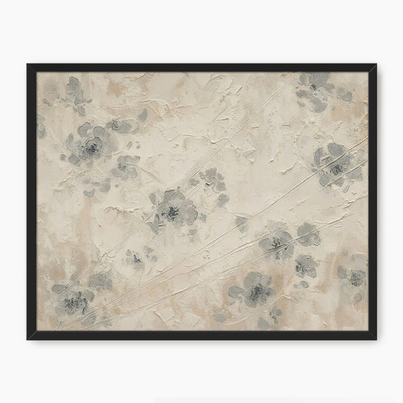 AK-50- Abstract Textured Flower Painting Print - Sage and Rose Prints