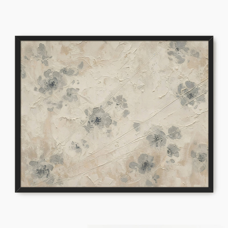 AK-50- Abstract Textured Flower Painting Print - Sage and Rose Prints