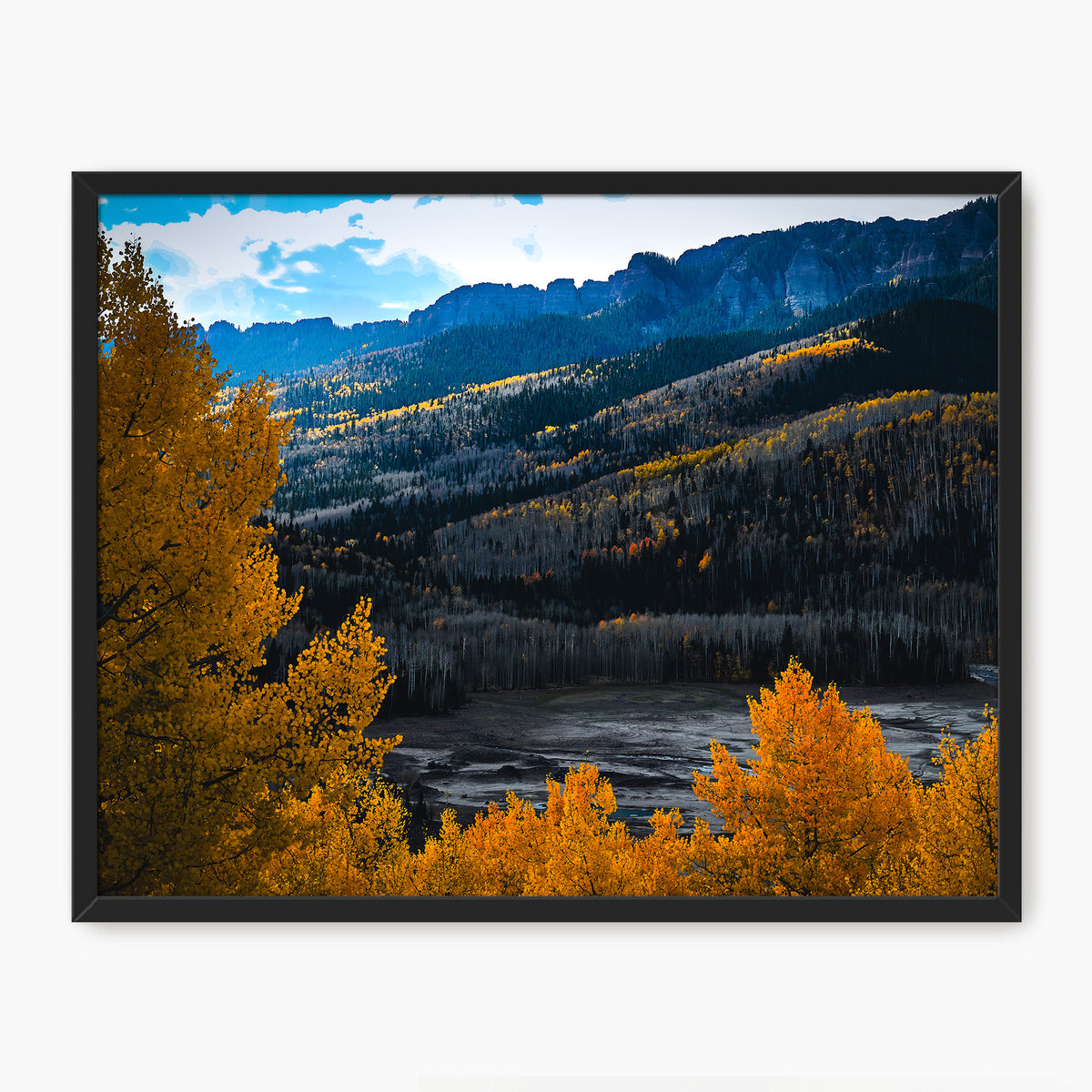 Burnt Orange and Royal Blue Colorado Mountain Photography