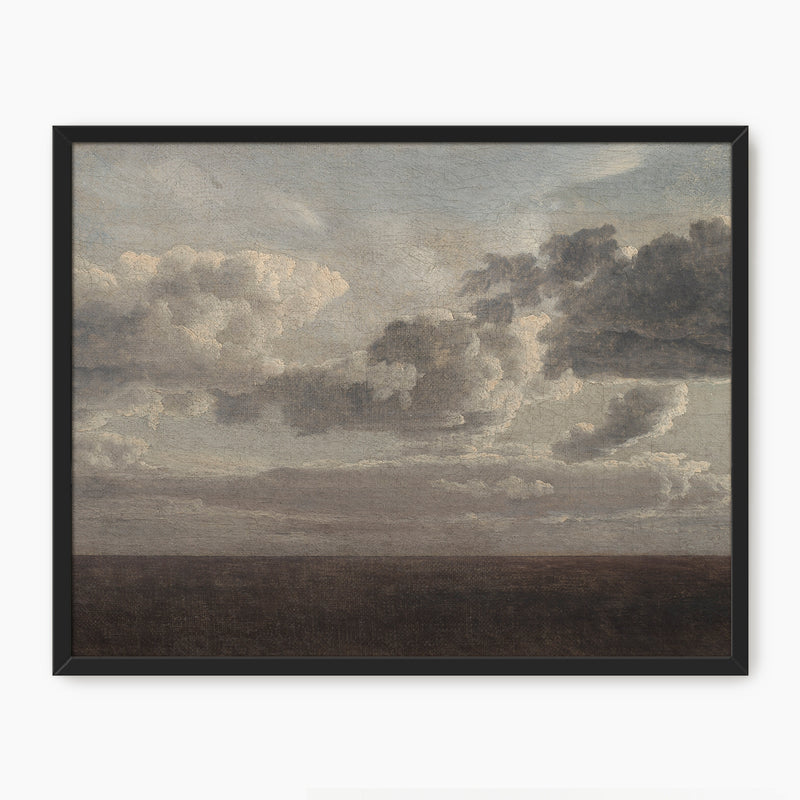 AK-49- Vintage Old Masters Cloudy Sky Landscape - Sage and Rose Prints